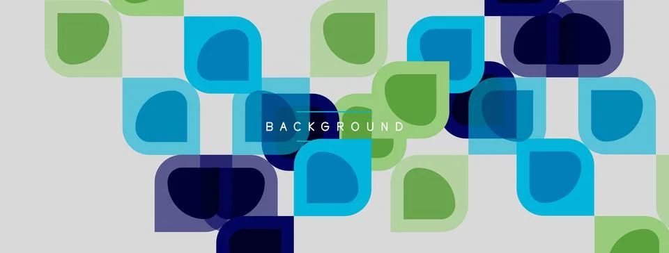 Abstract geometric pattern. Rounded squares overlap, creating vibrant color Stock Illustration