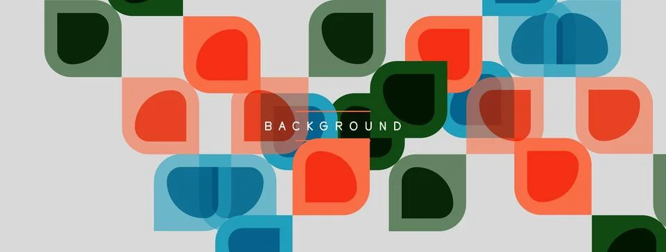 Abstract geometric pattern. Rounded squares overlap, creating colorful visual Stock Illustration