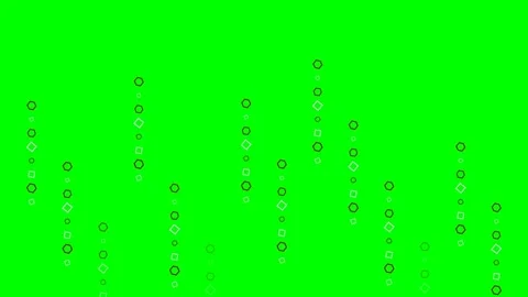 Abstract geometric pattern of scattered shapes on a vibrant green background 스톡 동영상 341839109