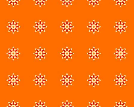 Abstract Geometric Pattern Seamless art illustration with orange color coral-col Stock Illustration