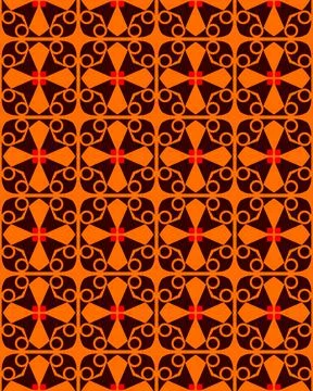 Abstract Geometric Pattern Seamless art illustration with orange color coral-col Stock Illustration