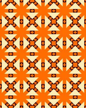 Abstract Geometric Pattern Seamless art illustration with orange color coral-col Stock Illustration