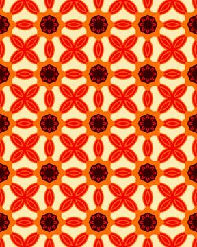 Abstract Geometric Pattern Seamless art illustration with orange color coral-col Stock Illustration