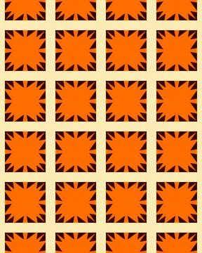 Abstract Geometric Pattern Seamless art illustration with orange color coral-col Stock Illustration