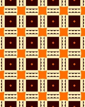 Abstract Geometric Pattern Seamless art illustration with orange color coral-col Stock Illustration