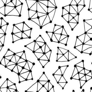 Abstract geometric pattern.  Seamless background from triangles and dots. イラスト素材