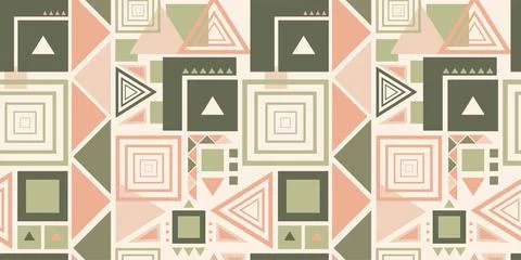 Abstract geometric pattern. Seamless background in calm colors. Trendy fabric Illustrazione stock