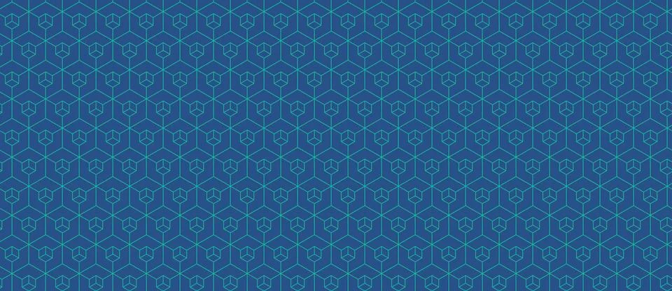 Abstract geometric pattern, seamless texture of interconnected cubes in teal  Stock Illustration