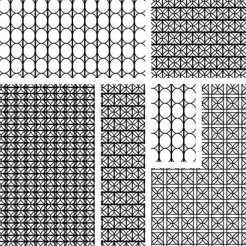 Abstract Geometric Pattern Set with Circles and Intersecting Lines Stockillustratie