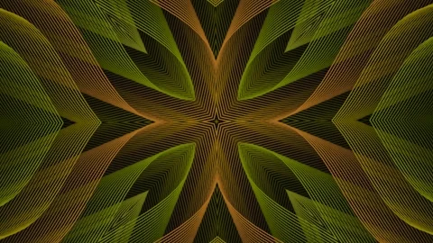 Abstract Geometric Pattern in Shades of Green and Brown with Symmetrical Design Stock Footage 329951806