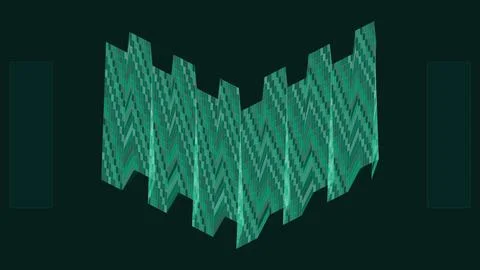 Abstract geometric pattern in shades of green with threedimensional depth e.. Stock Illustration
