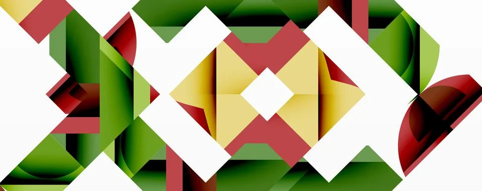 Abstract geometric pattern. Shapes intersect, creating dynamic visual effect. Stock Illustration