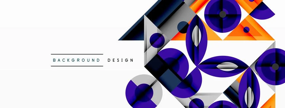 Abstract geometric pattern. Shapes overlap, creating dynamic visual effect. Blue Stock Illustration
