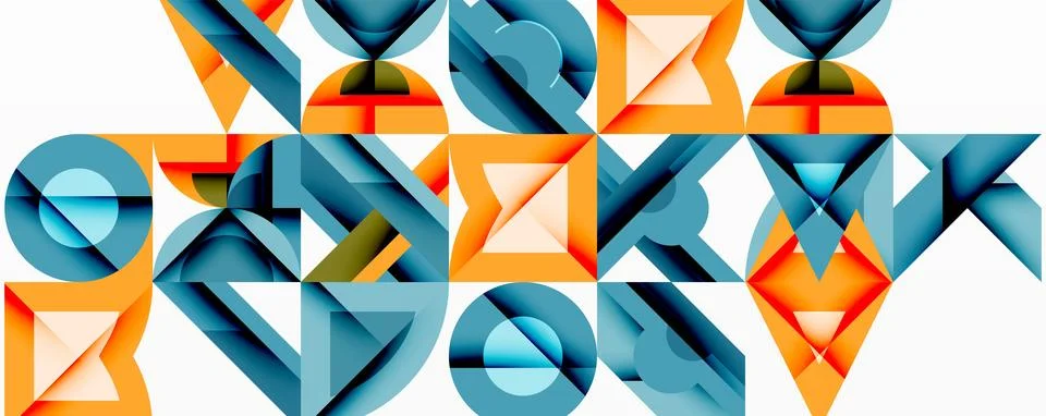 Abstract geometric pattern. Shapes overlap, creating dynamic visual texture. Stock Illustration