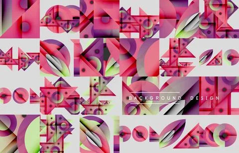 Abstract geometric pattern. Shapes overlap, creating vibrant visual texture. 库存插图