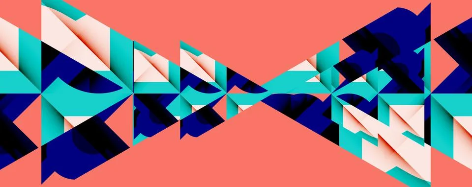 Abstract geometric pattern. Shapes overlap, creating dynamic visual effect. Stock Illustration