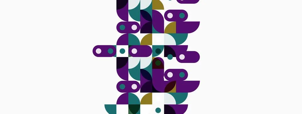 Abstract geometric pattern. Shapes overlap, creating dynamic composition. P.. 库存插图