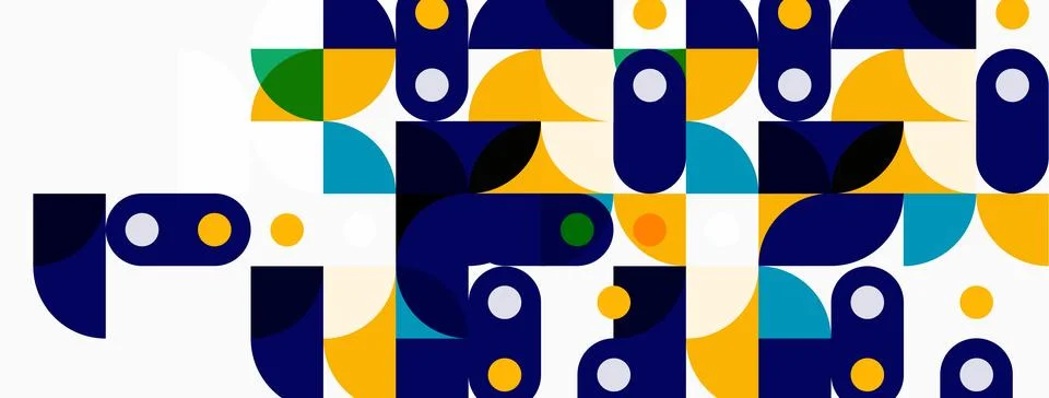Abstract geometric pattern. Shapes overlap, creating vibrant visual texture. Illustrazione stock