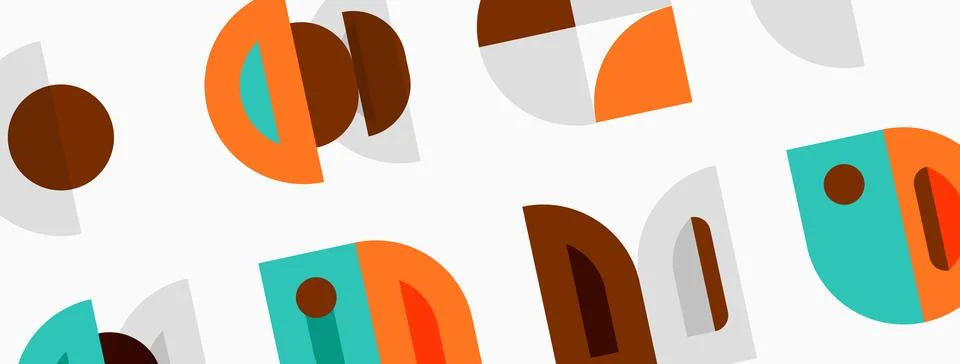 Abstract geometric pattern. Shapes overlap, creating modern design. Colors Stock Illustration