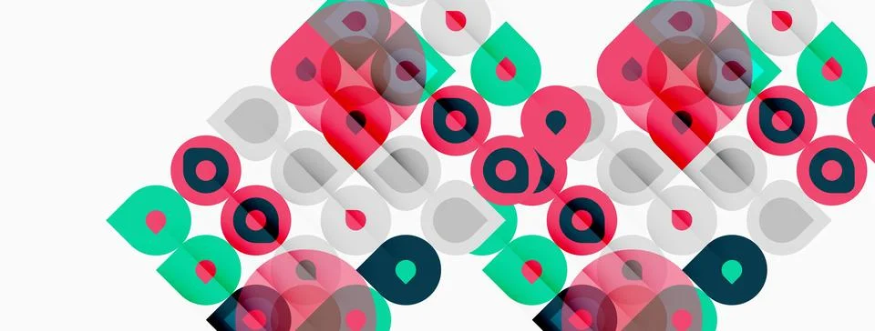 Abstract geometric pattern. Shapes overlap, creating vibrant visual texture. Stock Illustration