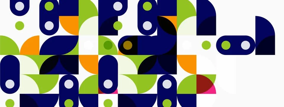 Abstract geometric pattern. Shapes overlap, creating vibrant visual texture. Stock Illustration