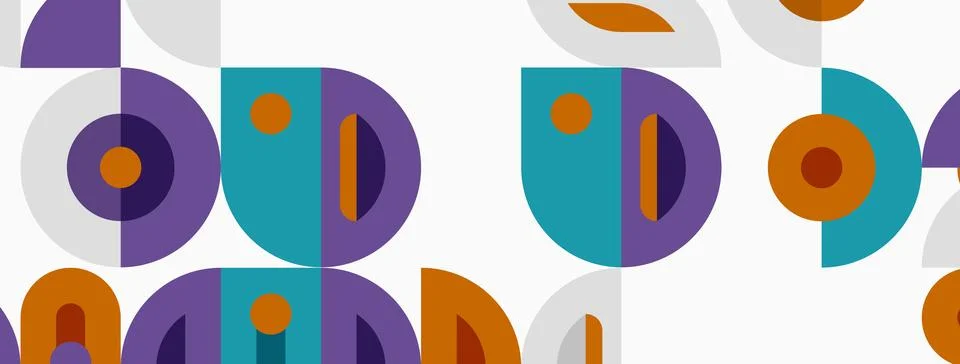 Abstract geometric pattern. Shapes overlap, creating playful visual rhythm. Stock Illustration