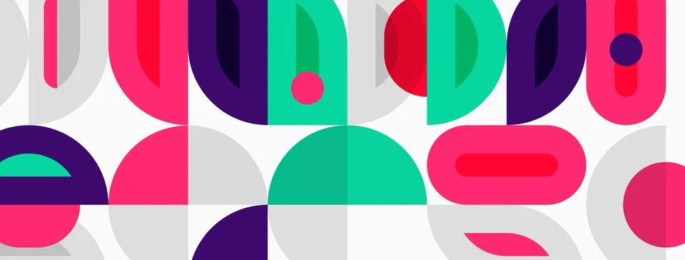Abstract geometric pattern. Shapes overlap, creating vibrant visual texture. 库存插图