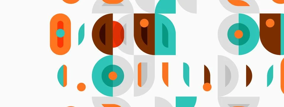 Abstract geometric pattern. Shapes overlap, creating colorful visual texture. Stock Illustration