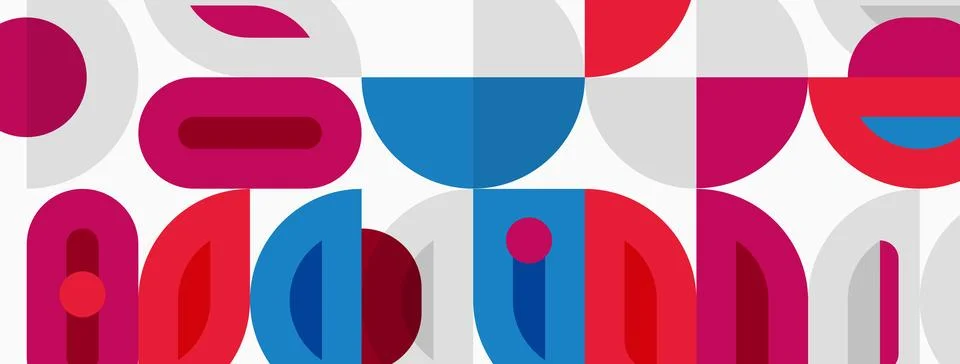 Abstract geometric pattern. Shapes overlap creating colorful visual texture. Stock Illustration