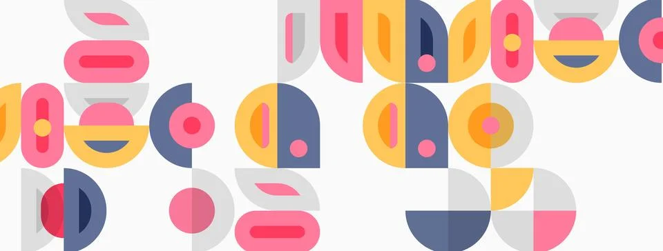 Abstract geometric pattern. Shapes overlap, creating playful visual texture. Stock Illustration
