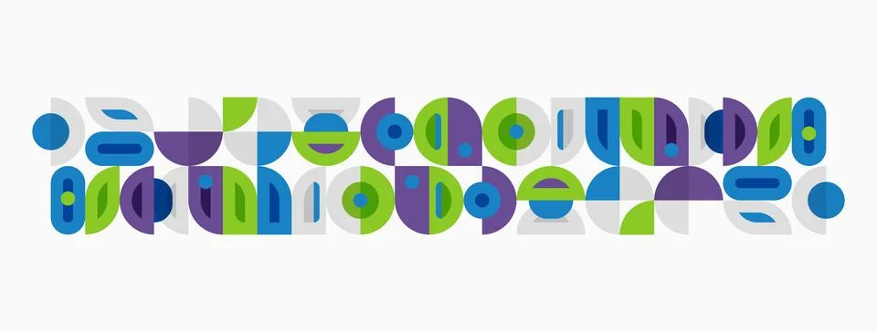 Abstract geometric pattern. Shapes overlap, creating colorful midcentury mode Stock Illustration