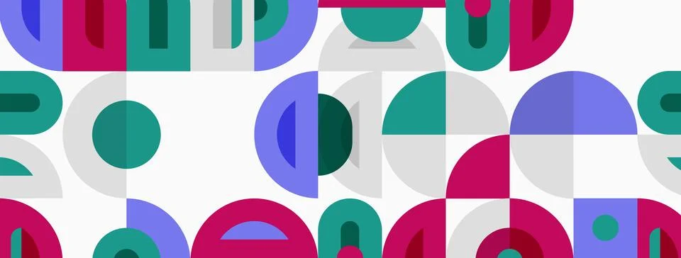 Abstract geometric pattern. Shapes overlap, creating colorful, modern design. Stockillustratie