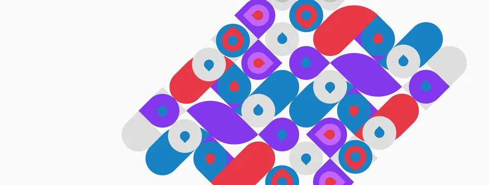 Abstract geometric pattern. Shapes overlap, creating colorful texture. Red,.. Stock Illustration