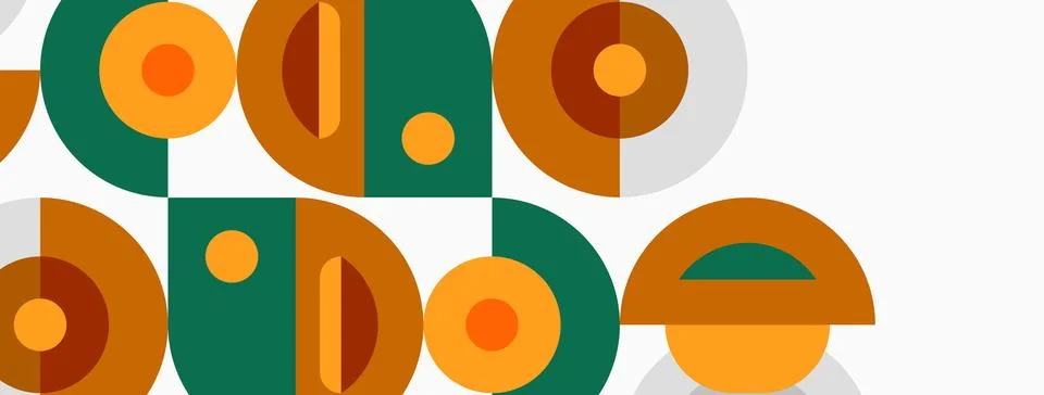 Abstract geometric pattern. Shapes overlap, creating retro aesthetic. Colors Illustrazione stock