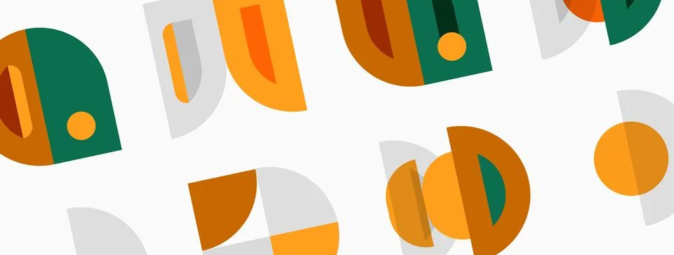 Abstract geometric pattern. Shapes overlap, creating modern design. Colors Illustrazione stock