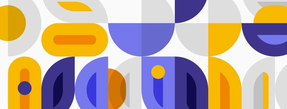 Abstract geometric pattern. Shapes overlap, creating playful visual rhythm. 库存插图