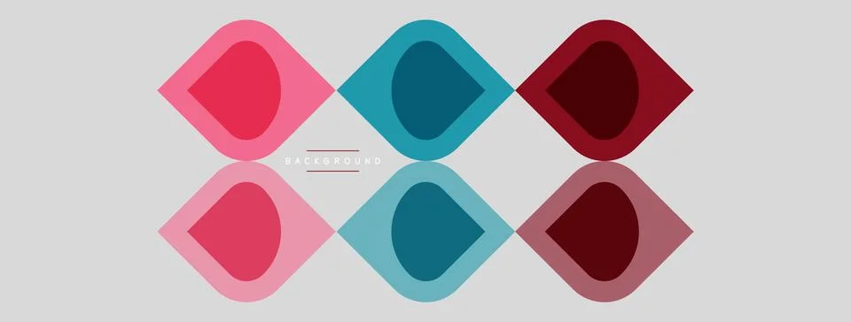 Abstract geometric pattern. Shapes repeat, creating symmetrical design. Pink, イラスト素材