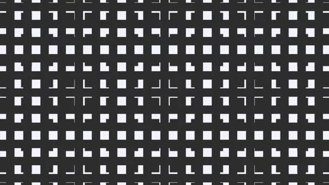 Abstract Geometric Pattern with Shifting White Squares on Black Vídeos de archivo 330919340