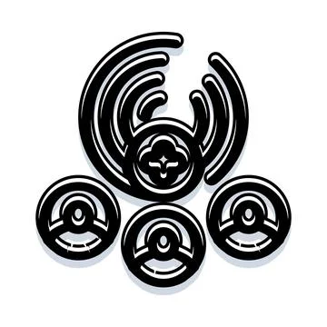 Abstract geometric pattern showing expanding sound waves Illustrazione stock