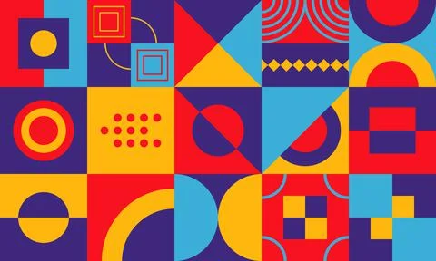 Abstract geometric pattern. Simple brutalism art design bold dynamic blocks Stock Illustration