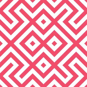 Abstract geometric pattern, simple line art pattern, red color seamless ill.. Stock Illustration