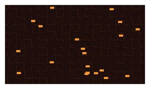 Abstract geometric pattern with simple line shapes and orange rectangles on.. イラスト素材