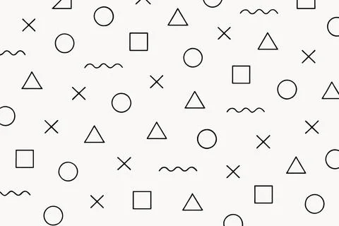 Abstract geometric pattern with simple shapes and lines on white background Stockillustratie
