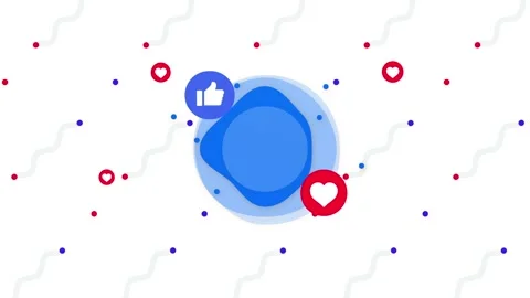 Abstract Geometric Pattern with Social Media Icons in Blue and Red Colors Vídeos de archivo 341926802