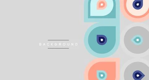 Abstract geometric pattern. Soft pastel colors dominate design. Shapes overla Illustrazione stock