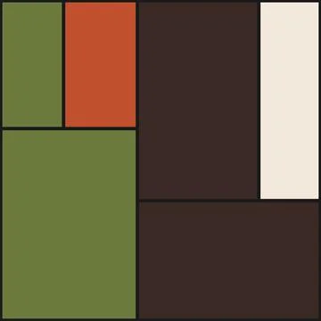 Abstract geometric pattern with solid shapes in rich earthy tones for moder.. 스톡 일러스트