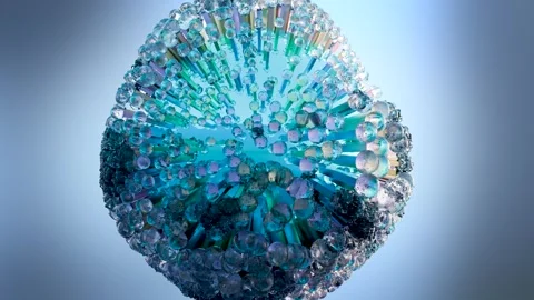 Abstract geometric pattern of spheres, Dynamic motion design, waves of spheres Stock Footage 262128067