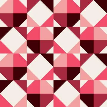 Abstract geometric pattern, square shape, red color seamless illustration t.. Stock Illustration