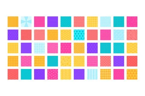 Abstract geometric pattern square tile texture collection set vector Stock Illustration