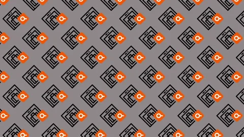 Abstract Geometric Pattern with Squares and Orange Accents. Stock Footage 325400624